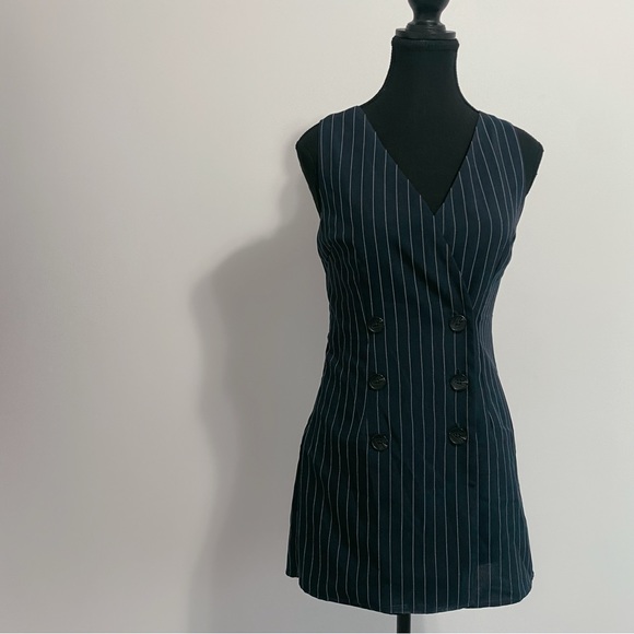 Fashion Nova - Navy Blue Skort Romper - Picture 2 of 9